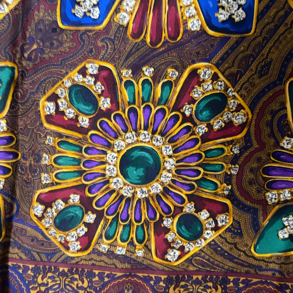 Chanel Silk Scarf Jewel Tone Design - Picture 5 of 10